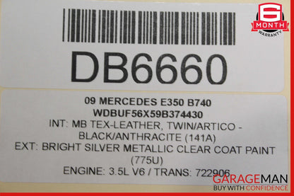 03-09 Mercedes W211 E350 Front Right Lower Bottom Seat Cushion w/ Storage Black