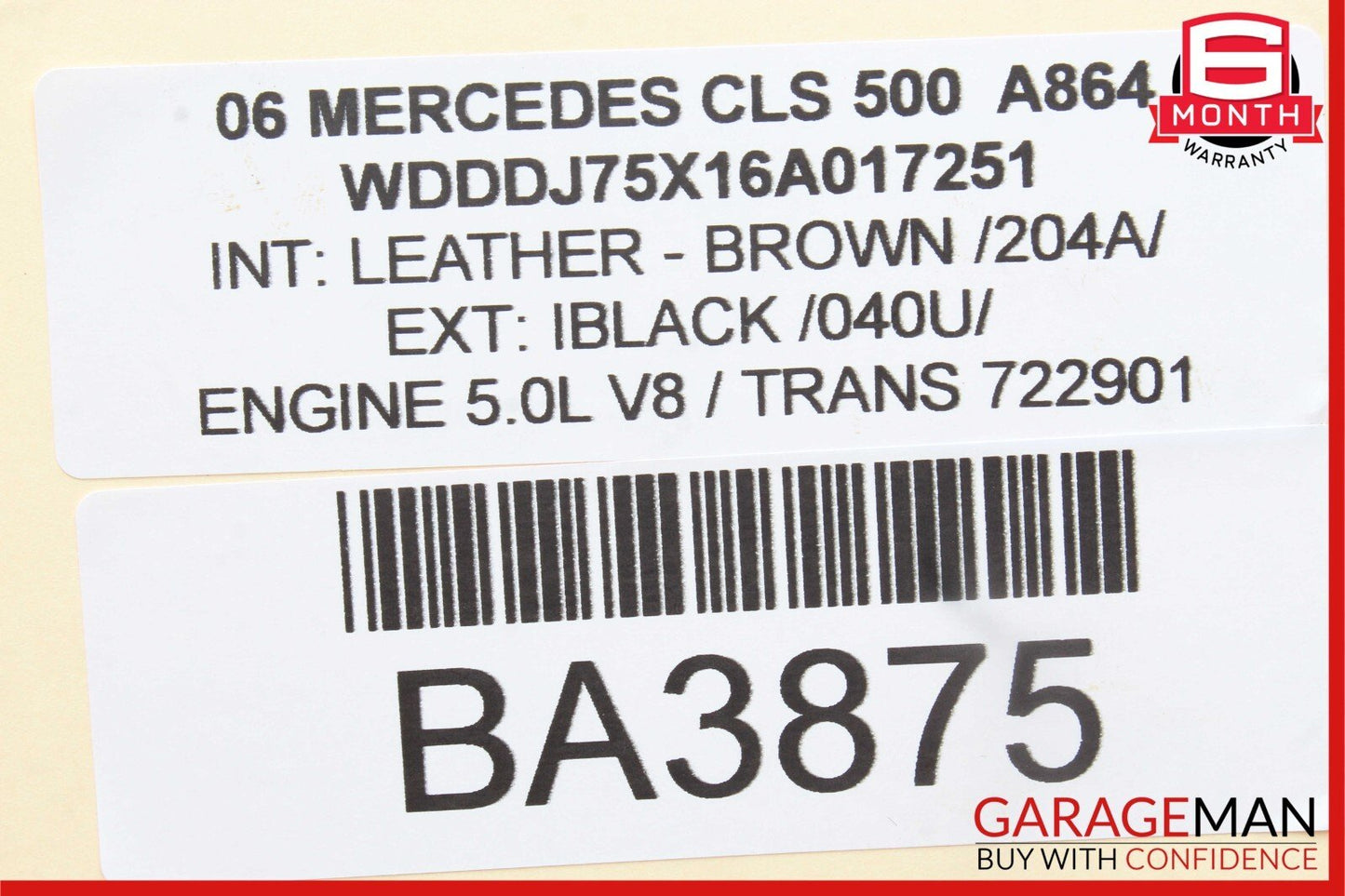 06-11 Mercedes W219 CLS500 CLS55 Rear Left Driver Door Lock Latch Actuator OEM