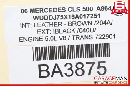 06-11 Mercedes W219 CLS500 CLS55 Rear Left Driver Door Lock Latch Actuator OEM