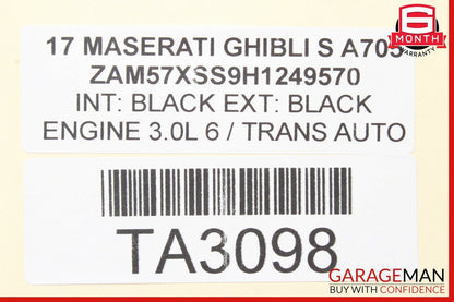 14-17 Maserati Ghibli Front Right Passenger Side Exterior Door Shell Black