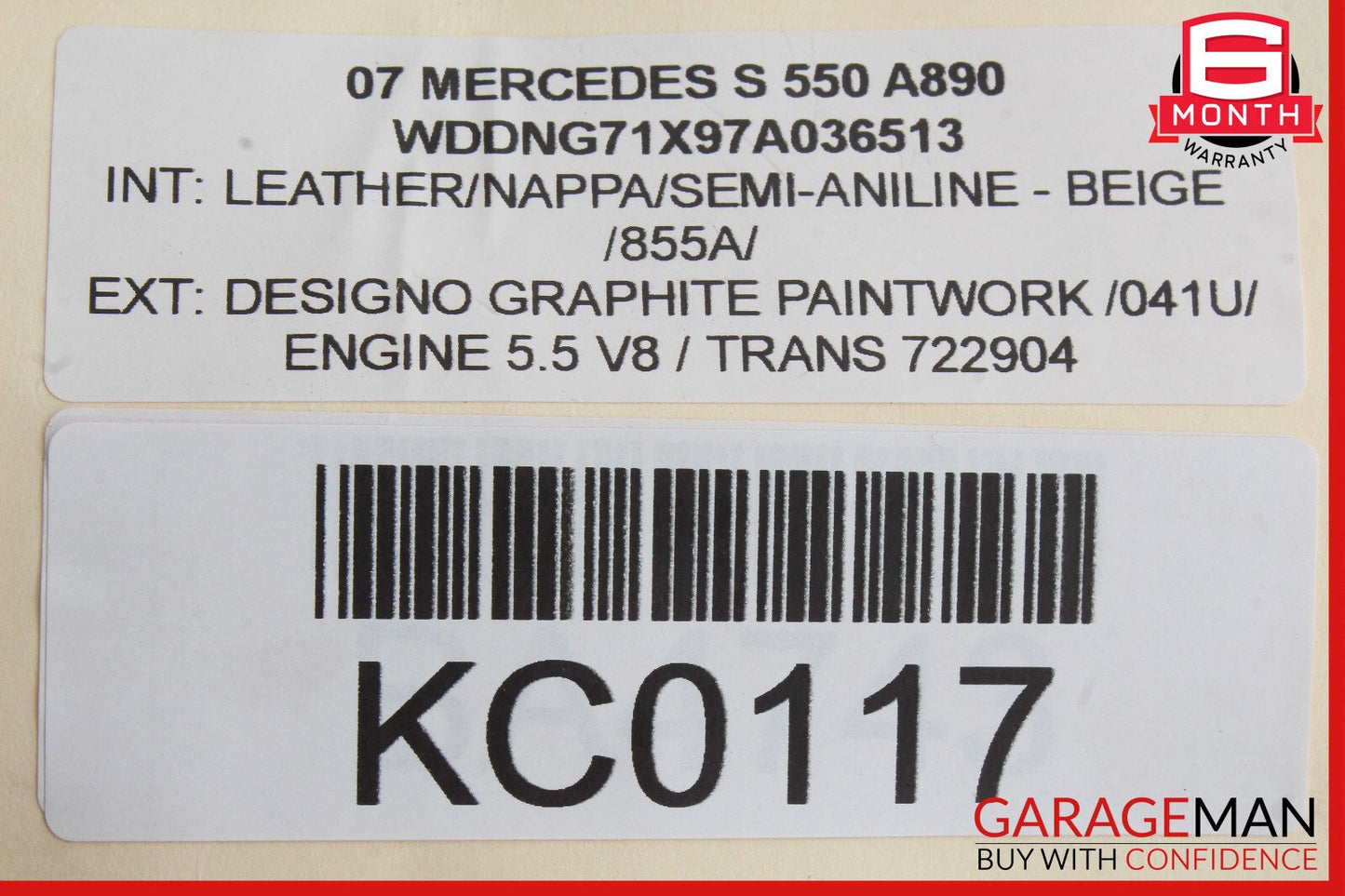 07-09 Mercedes W221 S550 Front Right Side Mirror Door Rear View OEM
