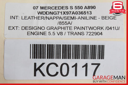07-09 Mercedes W221 S550 Front Right Side Mirror Door Rear View OEM