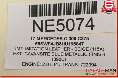 15-20 Mercedes W205 C300 Right Passenger Side Exterior Door Handle Blue OEM