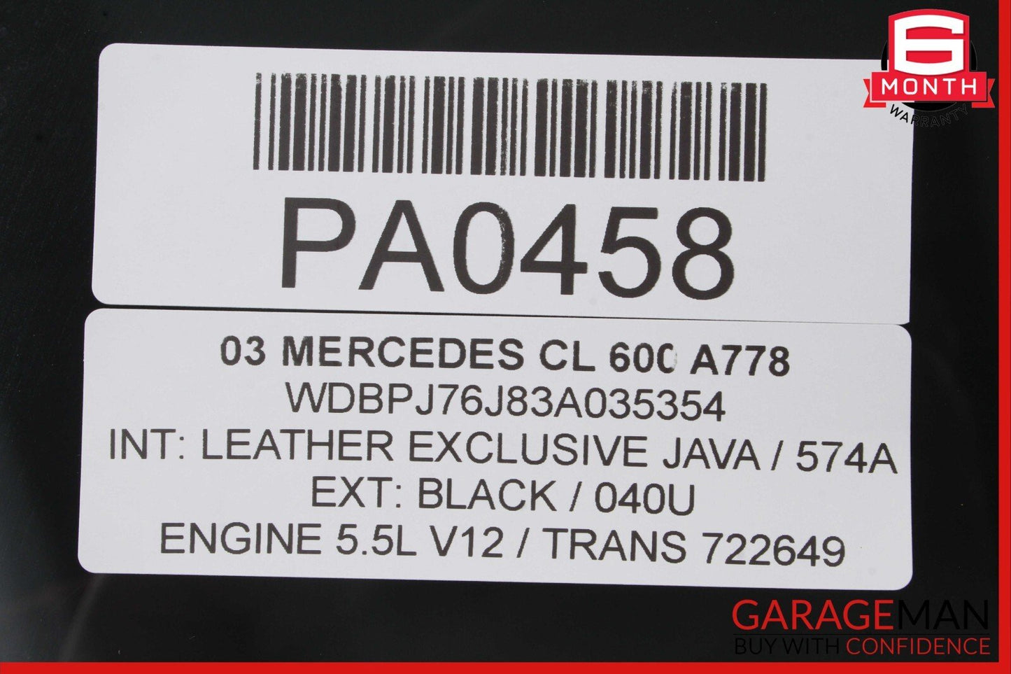 00-06 Mercedes W215 CL500 CL600 Rear Left Driver Side Quarter Window Auto Glass