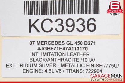 06-08 Mercedes X164 GL450 ML350 R350 Driver Steering Wheel Airbag Black OEM