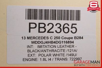 10-17 Mercedes W207 E350 C250 Coupe Center Middle Panoramic Roof Glass Panel OEM