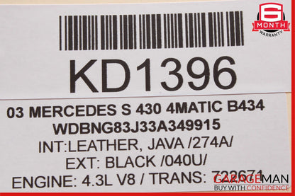 03-06 Mercedes W220 S430 S500 4Matic ECU ECM Engine Control Module Unit OEM