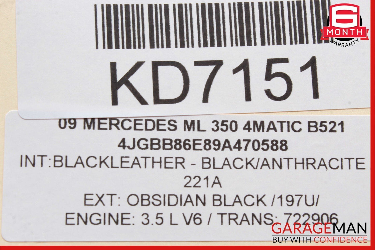06-13 Mercedes X164 GL450 ML350 GL550 Front Left Side Door Control Module Unit