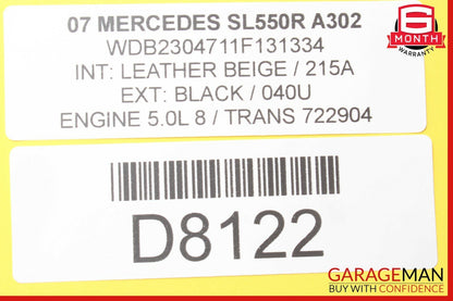 00-08 Mercedes R230 SL550 CL500 S500 Front Right or Left Seat Valve Block OEM