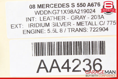 07-13 Mercedes W221 S550 Rear Center Console AC A/C Air Vent Trim Panel Wood