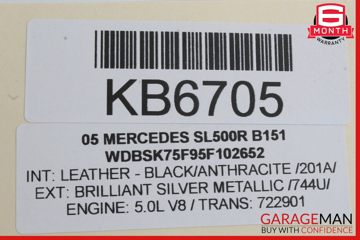 Mercedes R230 SL500 Convertible Top Main Drive Lift Cylinder Right Side OEM