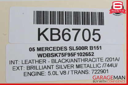 Mercedes R230 SL500 Convertible Top Main Drive Lift Cylinder Right Side OEM