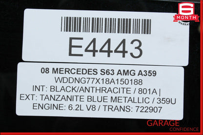 07-13 Mercedes W221 S63 AMG Center Middle Panoramic Roof Glass OEM