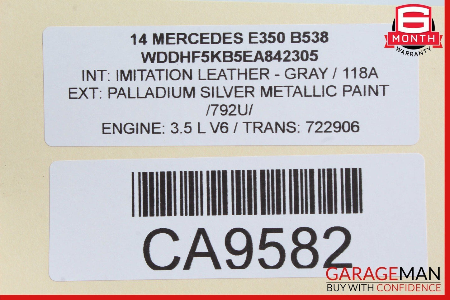 14-16 Mercedes W212 E350 Front Right Side Exterior Door Handle Keyless Go Silver