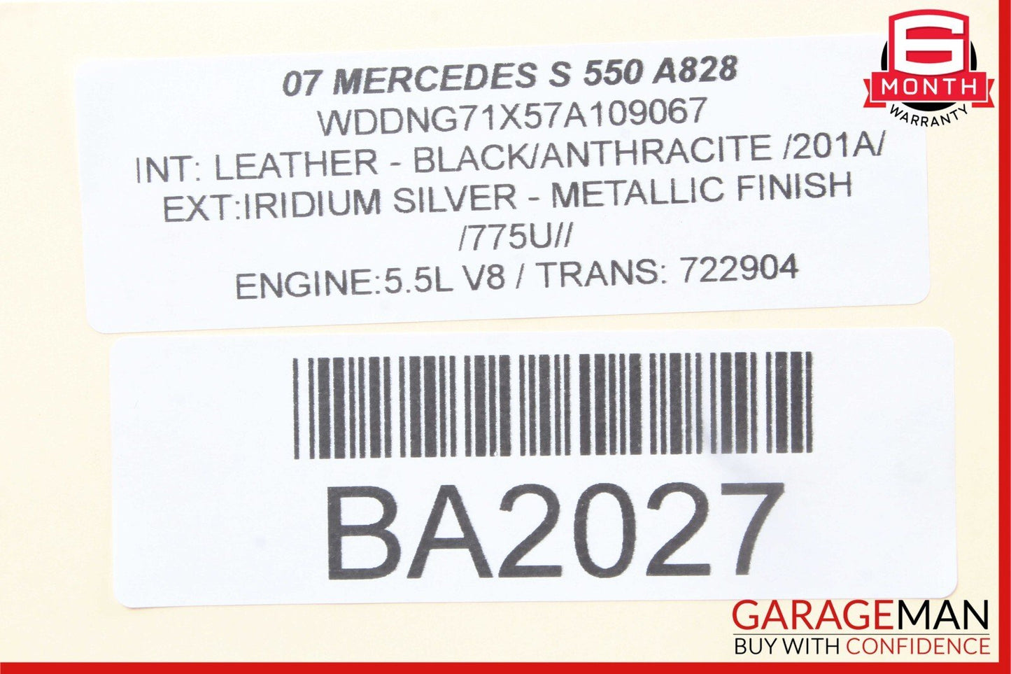 07-14 Mercedes W221 S400 S550 Trunk Seat Lumbar Vacuum Pump 2218000248 OEM