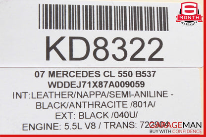 07-14 Mercedes W216 CL550 Seat Headrest Head Rest Front Left Or Right Black OEM