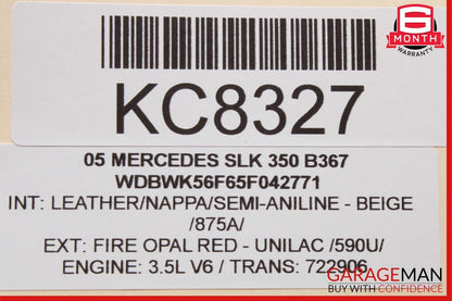 05-11 Mercedes R171 SLK280 SLK350 Front Right Side Door Window Regulator Motor