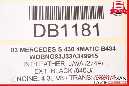 00-06 Mercedes S430 CL500 Engine Radiator AC A/C Condenser Oil Cooling Assy