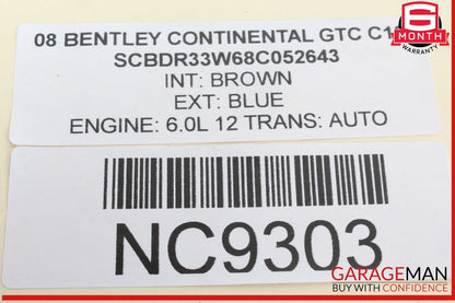 07-18 Bentley Continental GTC Front Left Driver Side Door Vent Window Glass