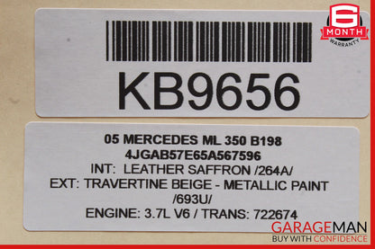 98-05 Mercedes W163 ML350 ML430 ML320 Rear AC A/C Heater Fan Motor Blower OEM