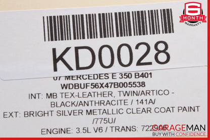 03-09 Mercedes W219 CLS550 E500 Front Left Power Master Window Switch Control