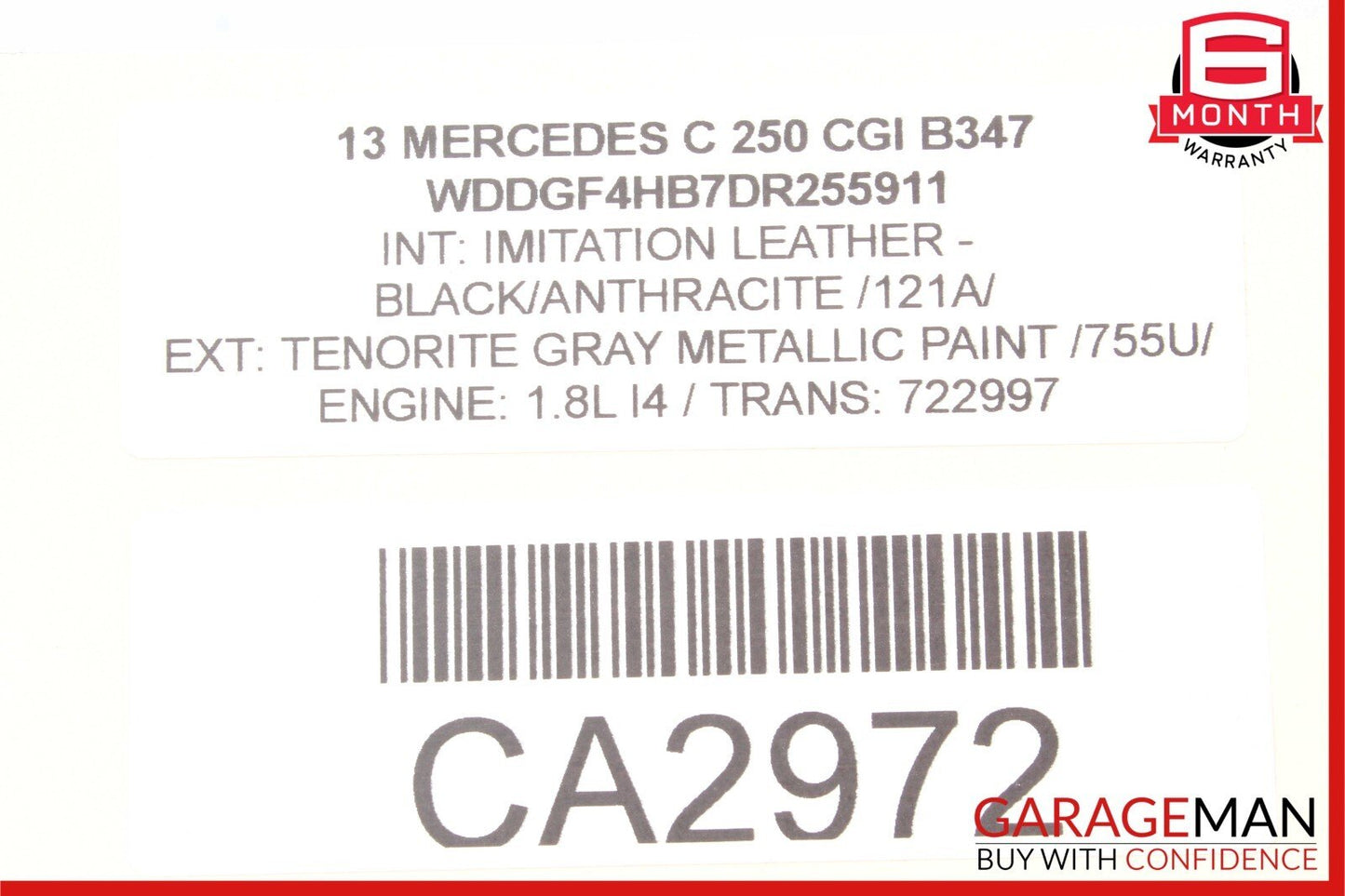 12-14 Mercedes W204 C300 C250 Sedan Right Passenger Exterior Door Handle Gray