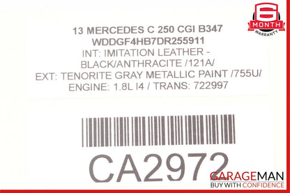 12-14 Mercedes W204 C300 C250 Sedan Right Passenger Exterior Door Handle Gray