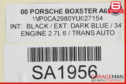 97-04 Porsche 986 Boxster Rear Bumper Reinforcement w/ Heat Shield 98650547500