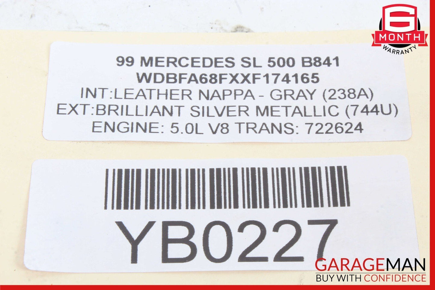 90-02 Mercedes R129 SL500 SL320 500SL Left Driver Side Quarter Panel Trim OEM