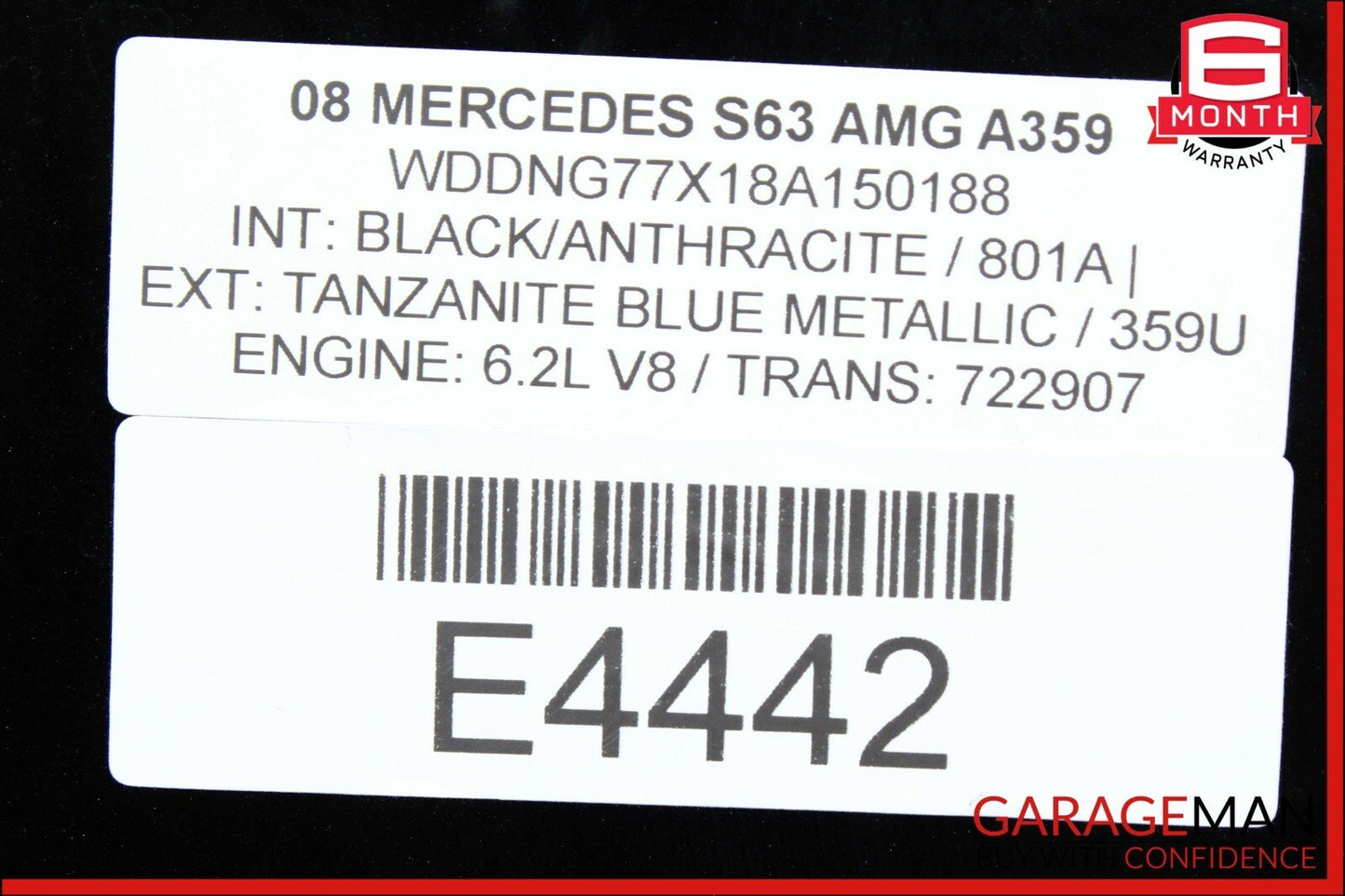 07-13 Mercedes W221 S63 AMG Rear Pano Panoramic Roof Glass OEM