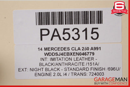 14-18 Mercedes W117 CLA250 Rear Windshield Wind Shield Back Window Glass Tinted