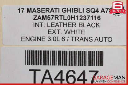 14-17 Maserati Ghibli Front Right Passenger Side Exterior Door Shell White