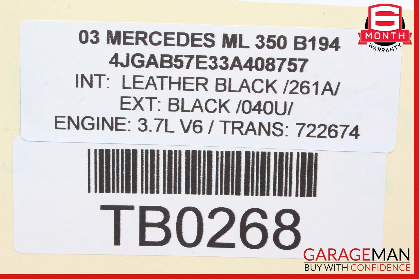 03-06 Mercedes W163 ML350 S350 Fuel Injection Rail Line w/ Injectors OEM