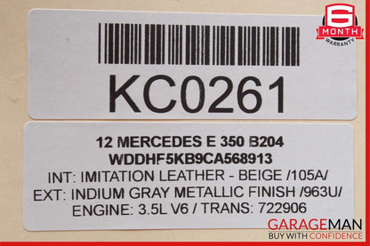 10-13 Mercedes W212 E350 Rear / Front Right Exterior Door Handle Indium Gray OEM