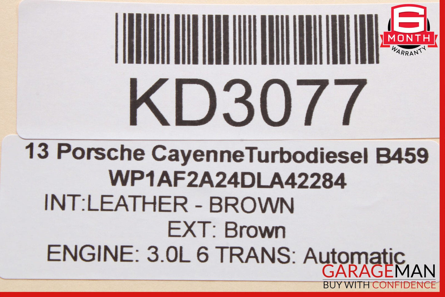 11-17 Porsche Cayenne 958 3.0 Front Driveshaft Drive Shaft OEM