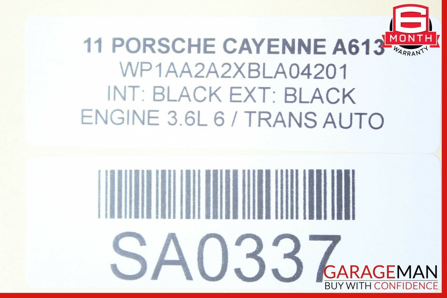 11-17 Porsche Cayenne 958 Rear Left Side Complete Seat Cushion Assembly Black