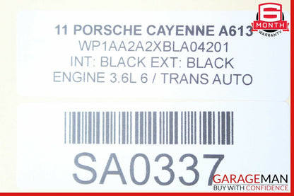 11-17 Porsche Cayenne 958 Rear Left Side Complete Seat Cushion Assembly Black