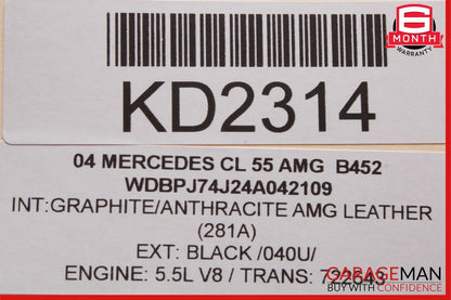 00-06 Mercedes W215 CL55 Front Right / Left Seat Head Rest Headrest Anthracite