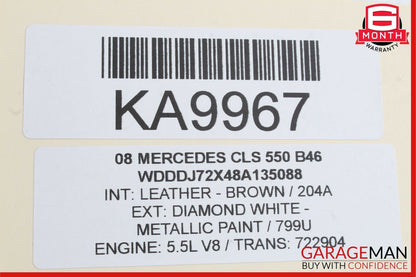 06-11 Mercedes W219 CLS550 CLS63 Keyless Go Rear Left Door Lock Latch Actuator