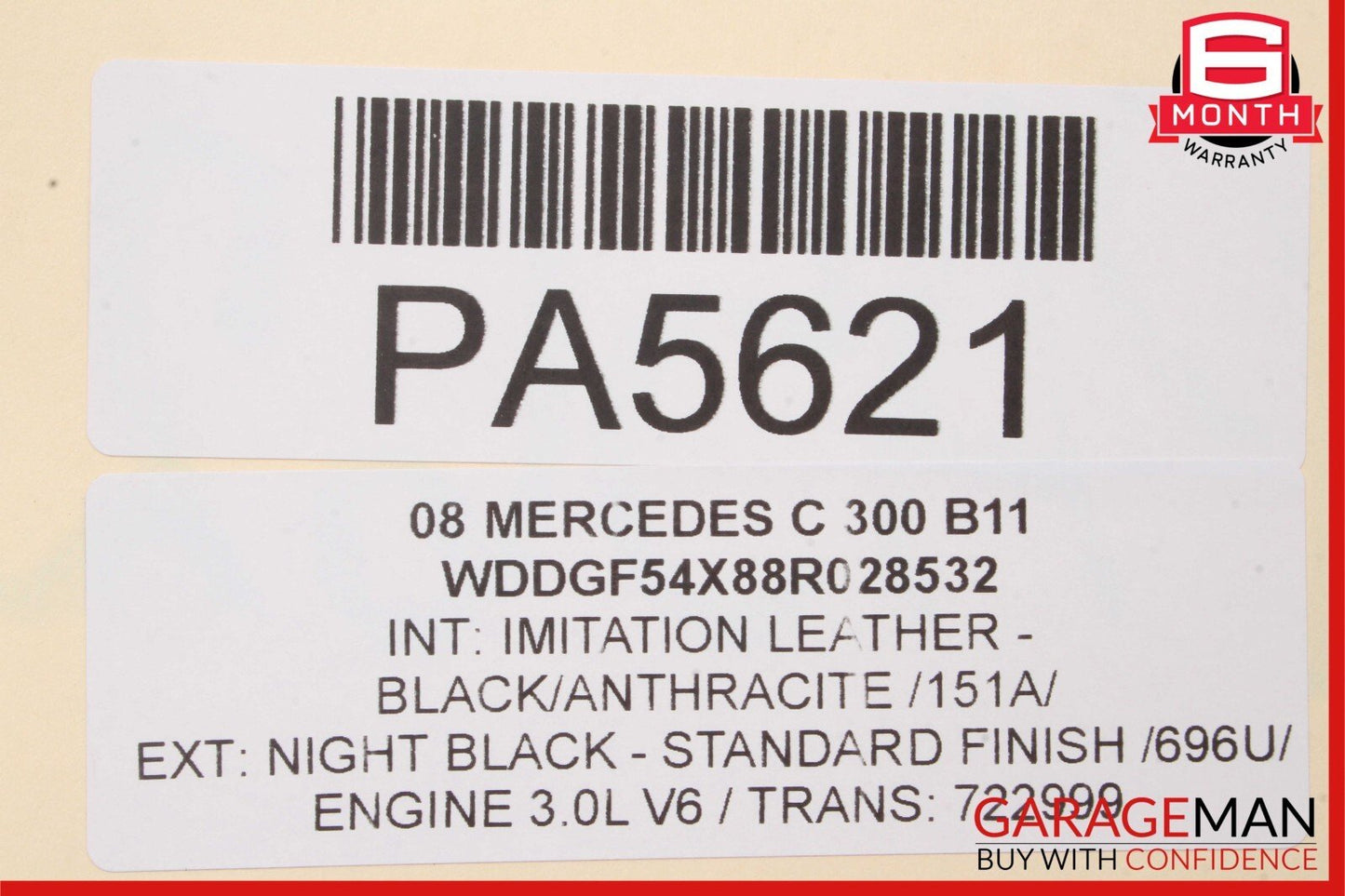 08-14 Mercedes W204 C300 Sedan Front Right Side Top Upper Seat Cushion Grey