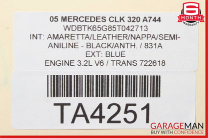 03-05 Mercedes W209 CLK320 E320 Complete Engine Motor Block Assembly OEM