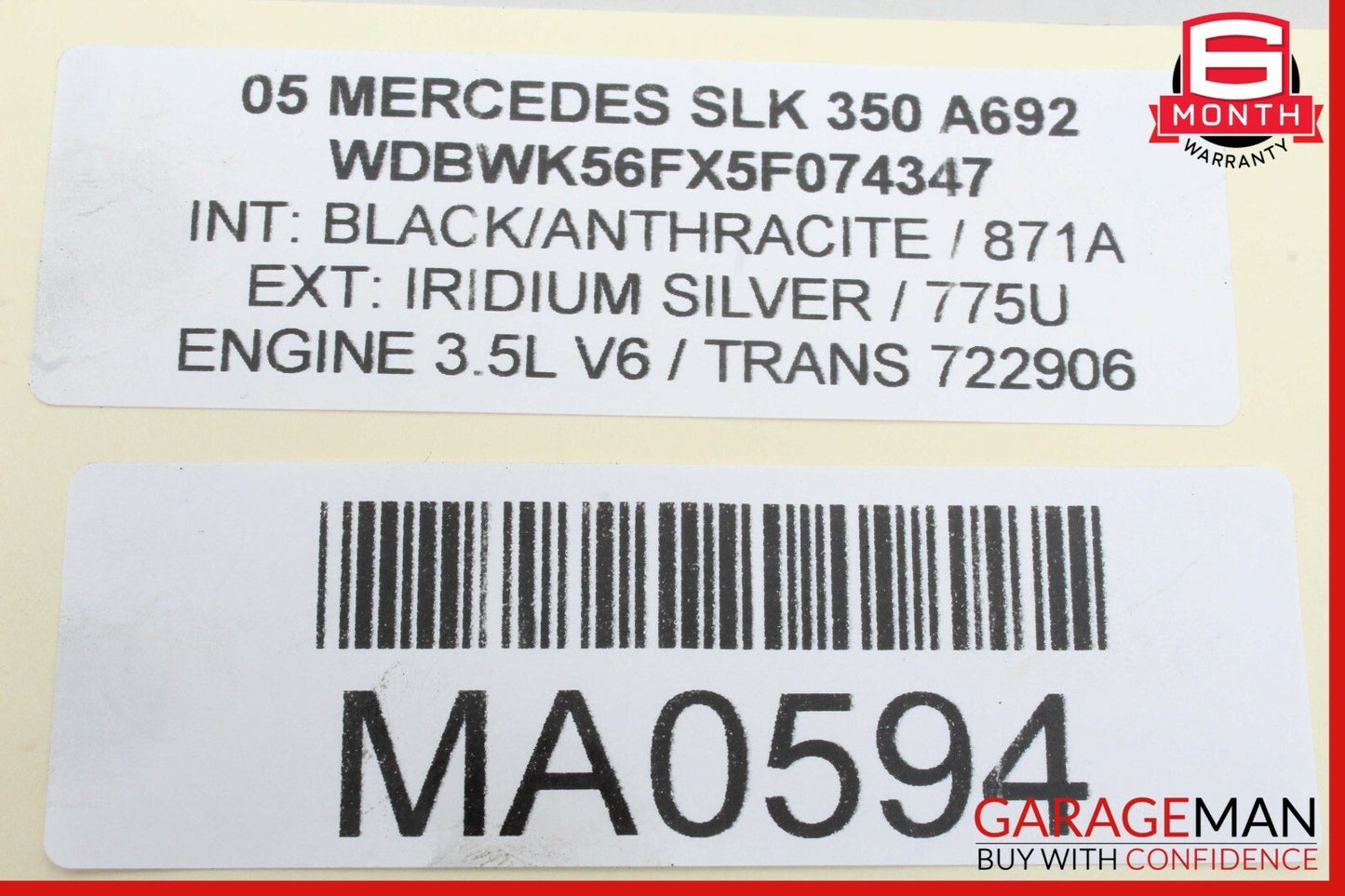 05-11 Mercedes R171 SLK300 SLK350 Front Left Door Window Regulator Motor