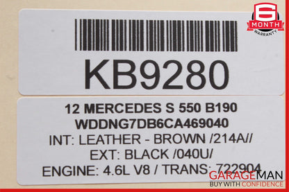 10-13 Mercedes W221 S550 S350 Front Left Side Mirror Door Rear View Black