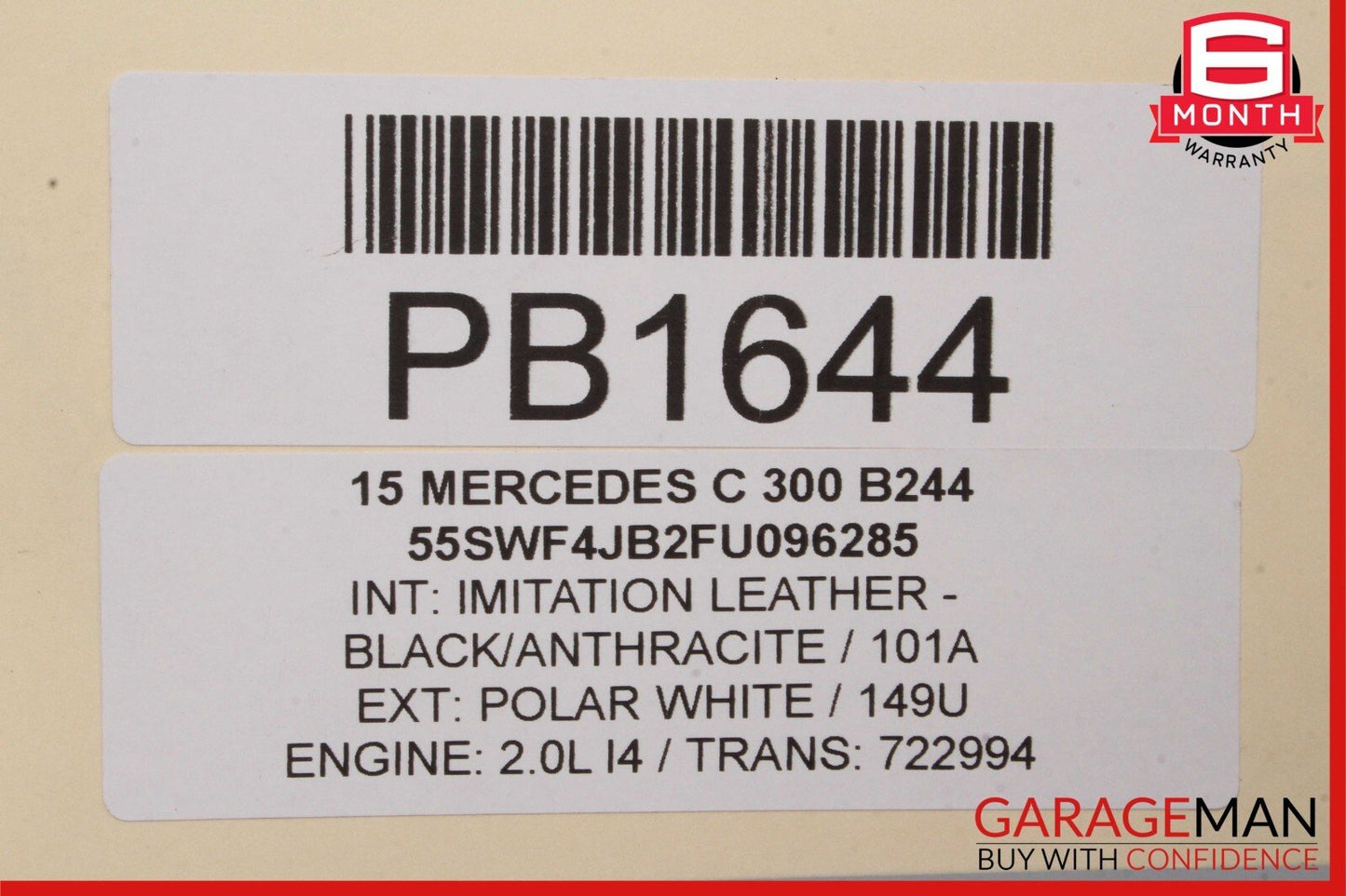 15-18 Mercedes W205 C300 Rear Driveshaft Drive Axle Propeller Shaft Assembly RWD
