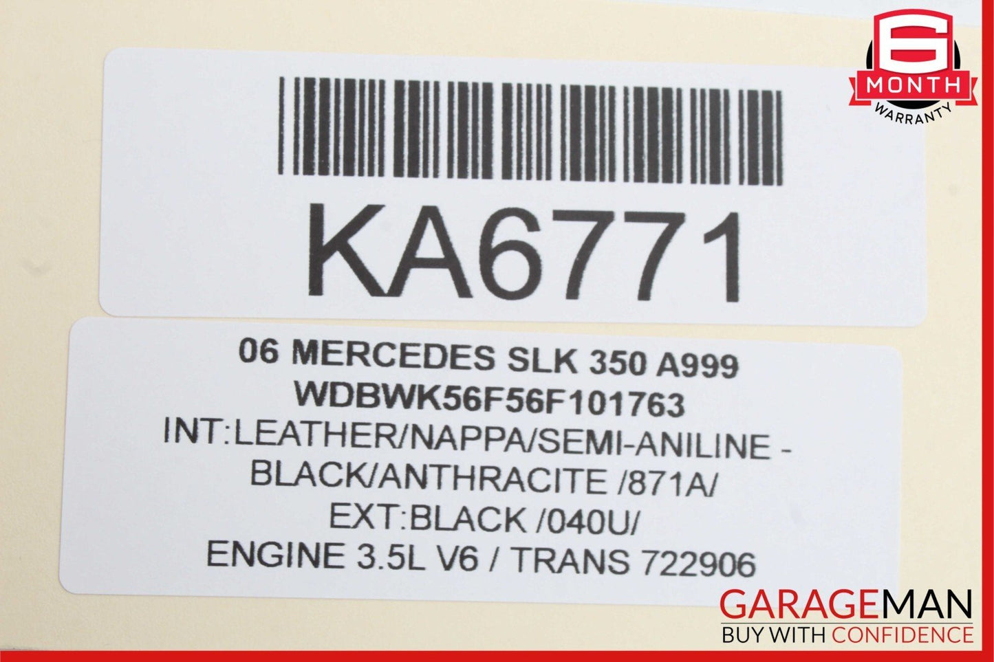 05-08 Mercedes R171 SLK350 SLK280 Front Right Side Seatbelt Seat Belt Retractor