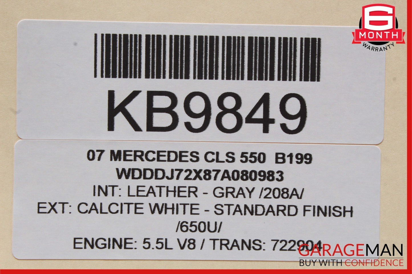 06-11 Mercedes W219 CLS550 CLS55 AMG Interior Rear View Mirror Gray OEM