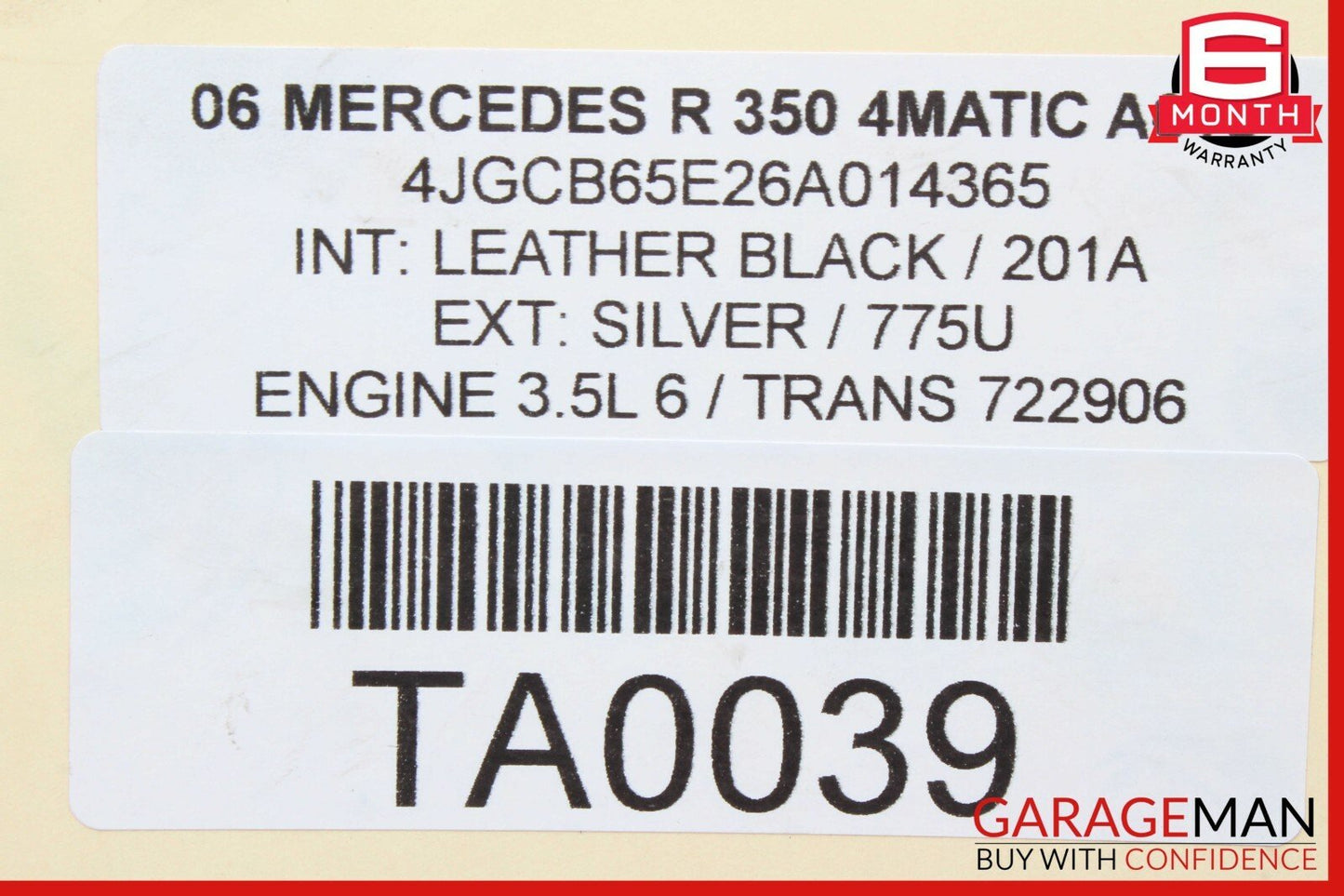 06-11 Mercedes R350 CLK350 C350 Right Side Engine Motor Valve Head Cover OEM