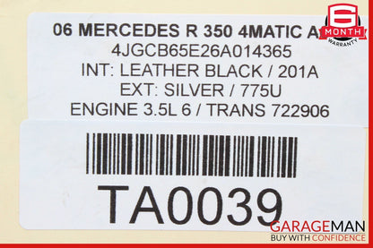 06-11 Mercedes R350 CLK350 C350 Right Side Engine Motor Valve Head Cover OEM