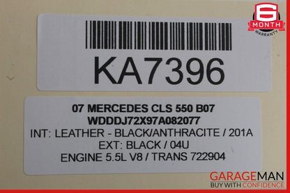 06-11 Mercedes W219 CLS550 Front Left Side Sunvisor Sun Visor Shade Suede Gray