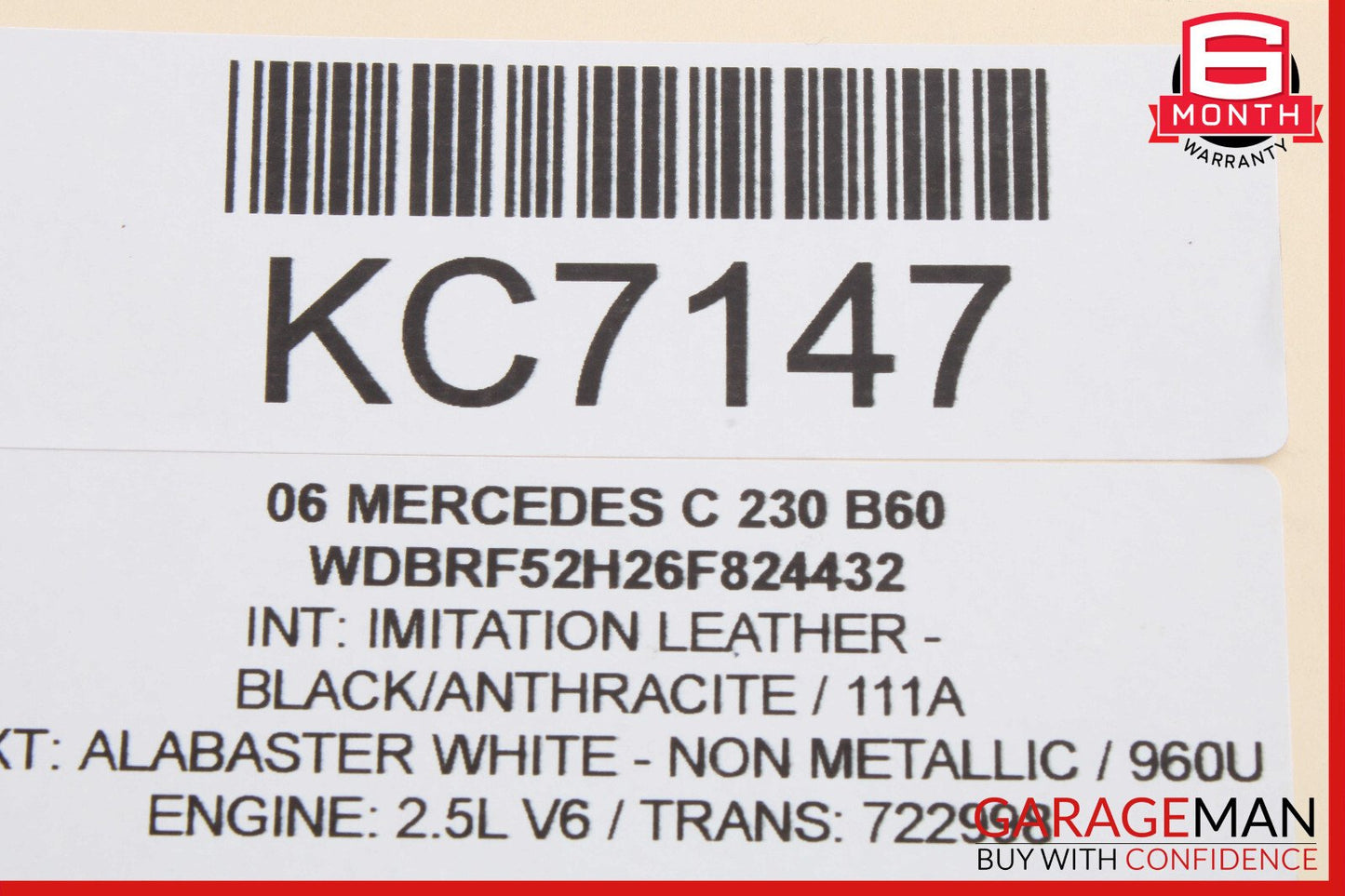 01-07 Mercedes W203 C230 C320 Rear Left Door Lock Latch Actuator 2037300335 OEM